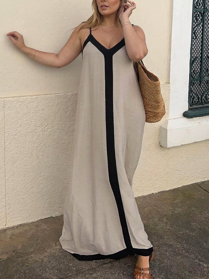 Nancy | Island Style Lavechic Colorblock Midi Dress Look