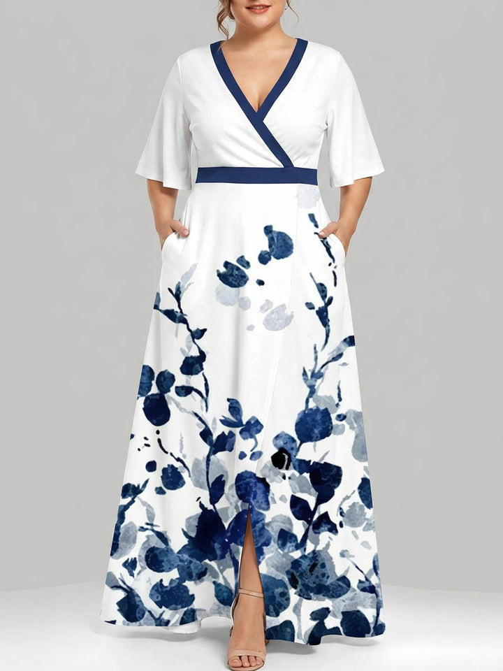 Lea | Seaside Glam Elegant Mid Sleeve Maxi Dress Ensemble