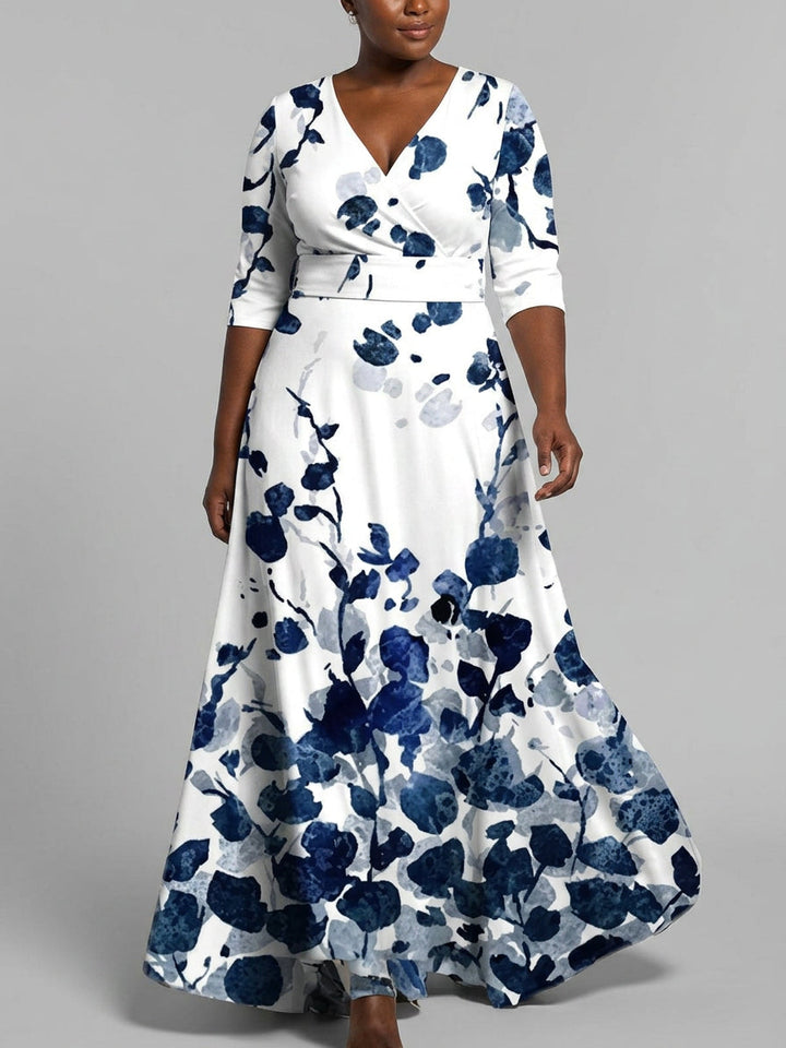 Lea | Seaside Glam Elegant Mid Sleeve Maxi Dress Ensemble