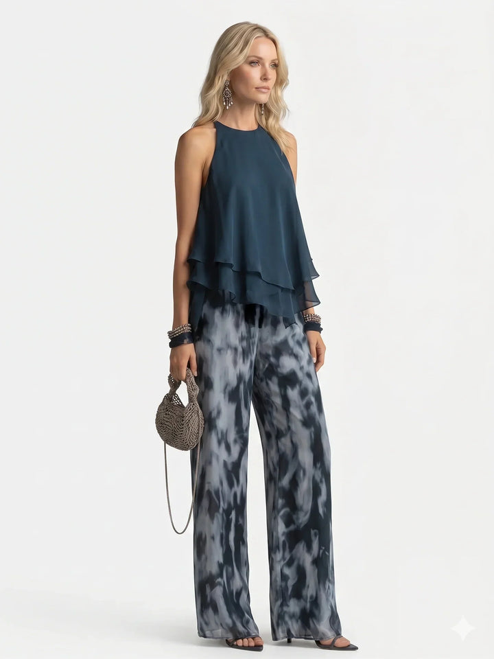 Elegant two-piece chiffon set