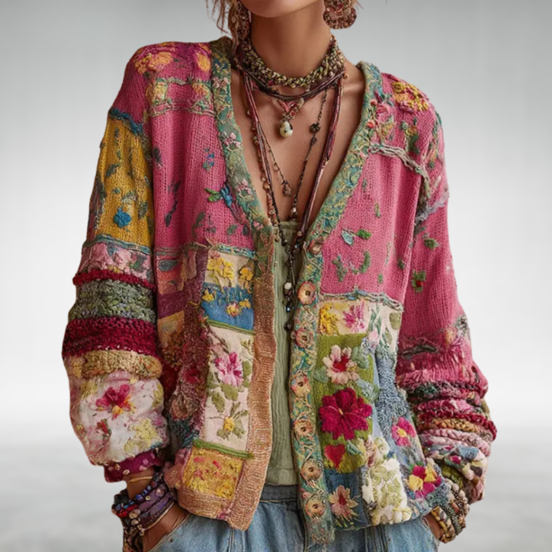 Mila | Vintage Patchwork Floral Cardigan