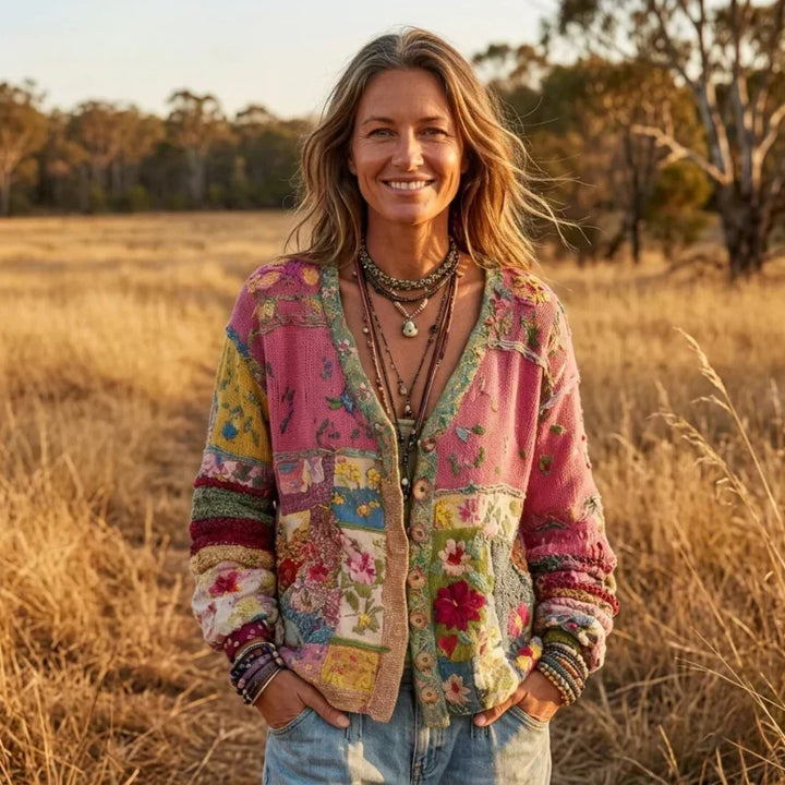 Mila | Vintage Patchwork Floral Cardigan