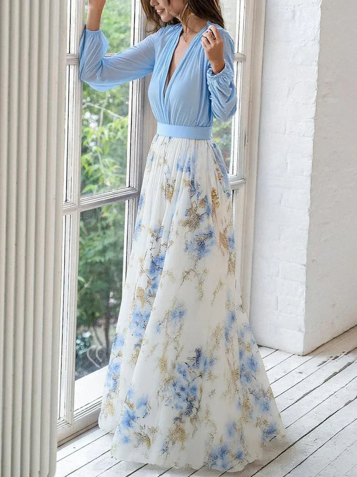 Elanthea | Sheer Bodice Floral Maxi Dress