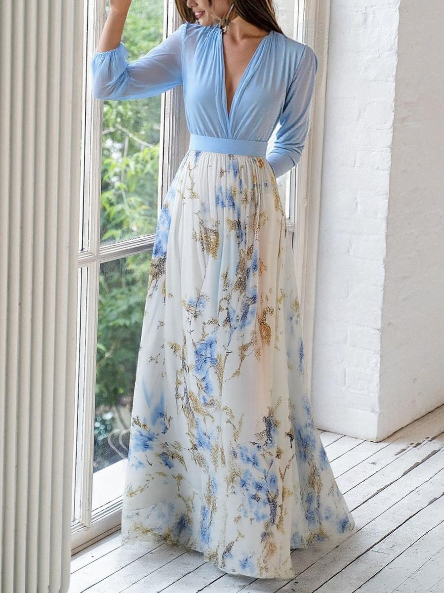 Elanthea | Sheer Bodice Floral Maxi Dress