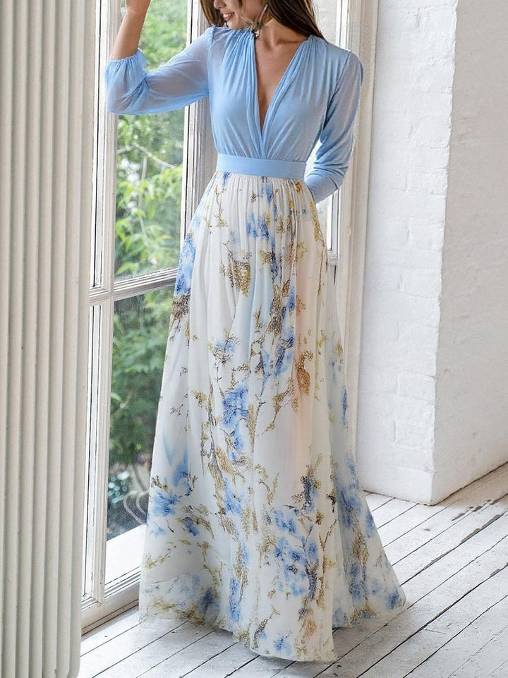 Elanthea | Sheer Bodice Floral Maxi Dress
