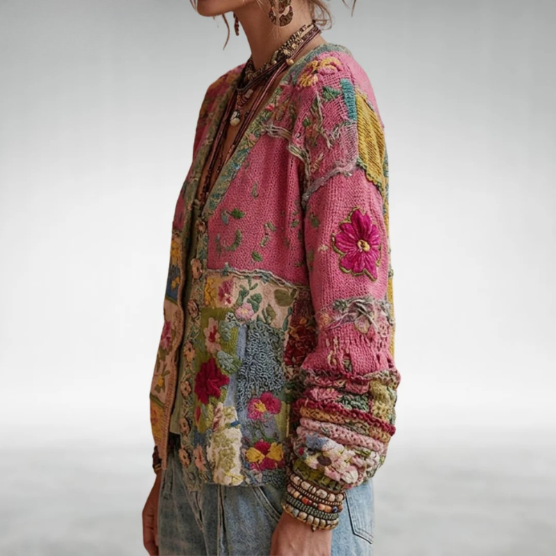 Mila | Vintage Patchwork Floral Cardigan