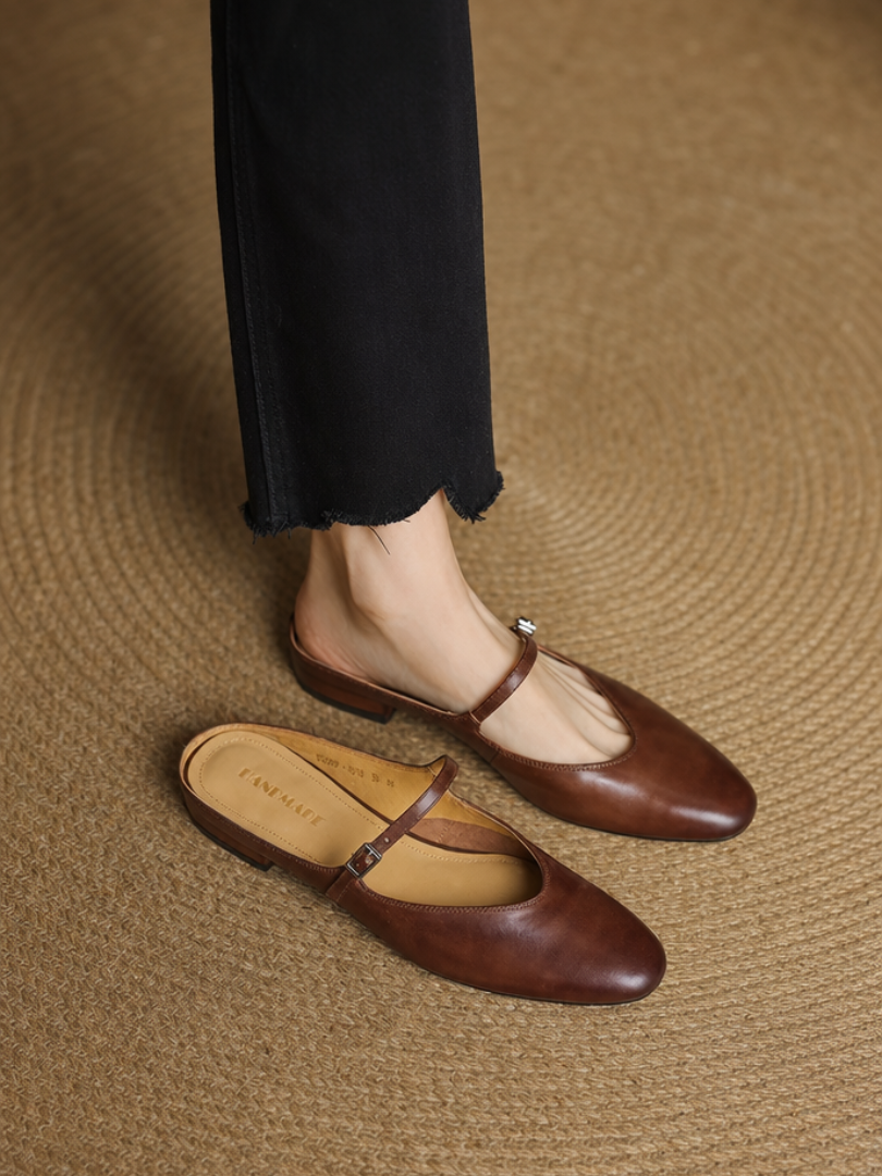 Merisa | Buckled Mary Jane Slip-On Mules