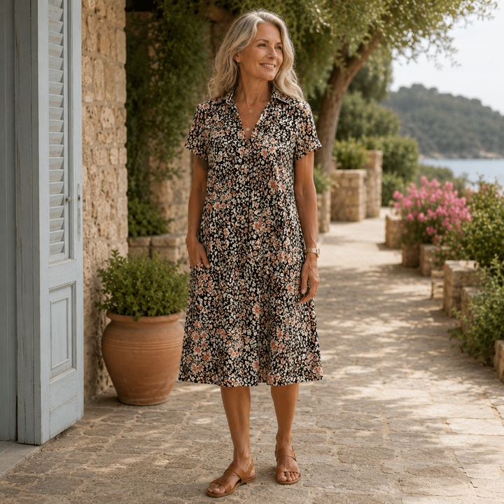 Romilly | Floral V-Neck Midi Dress