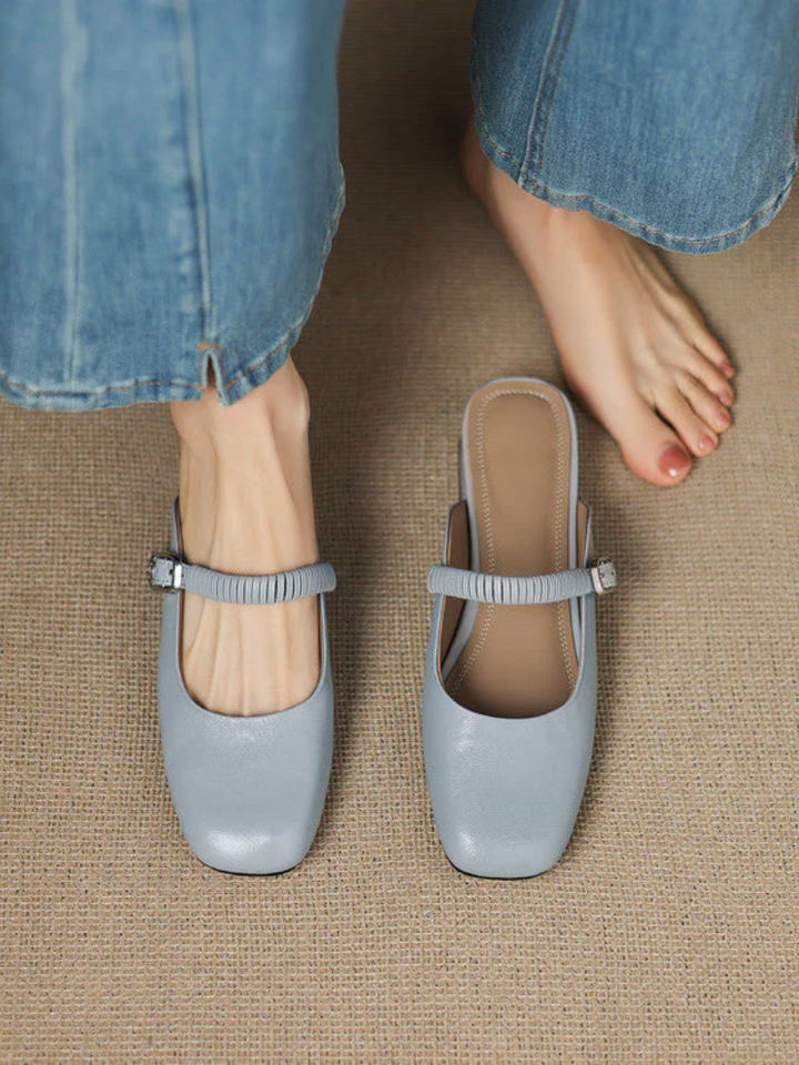 Novie | Square-Toe Mary Jane Heel Mules