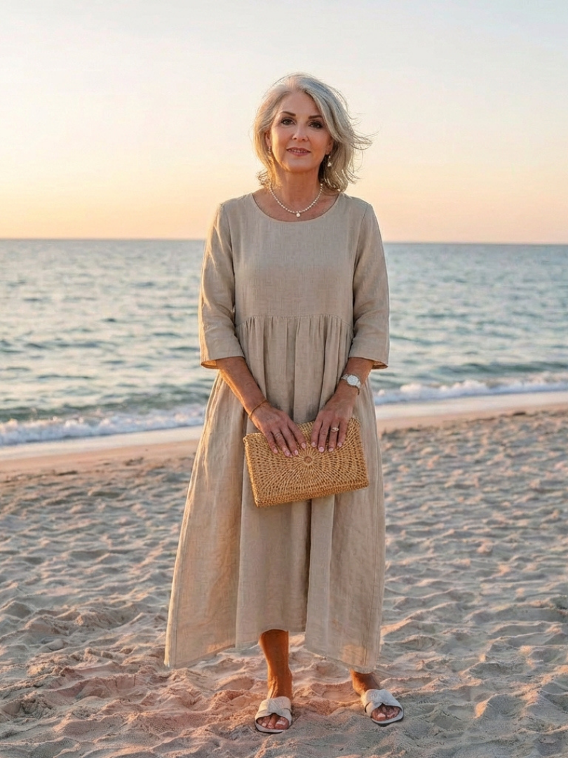 Beatrice | Three Quarter Sleeve Midi Dress