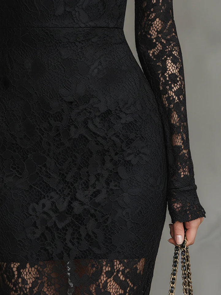 Julia | Black Lace Maxi Dress