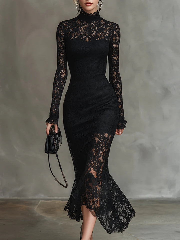 Julia | Black Lace Maxi Dress