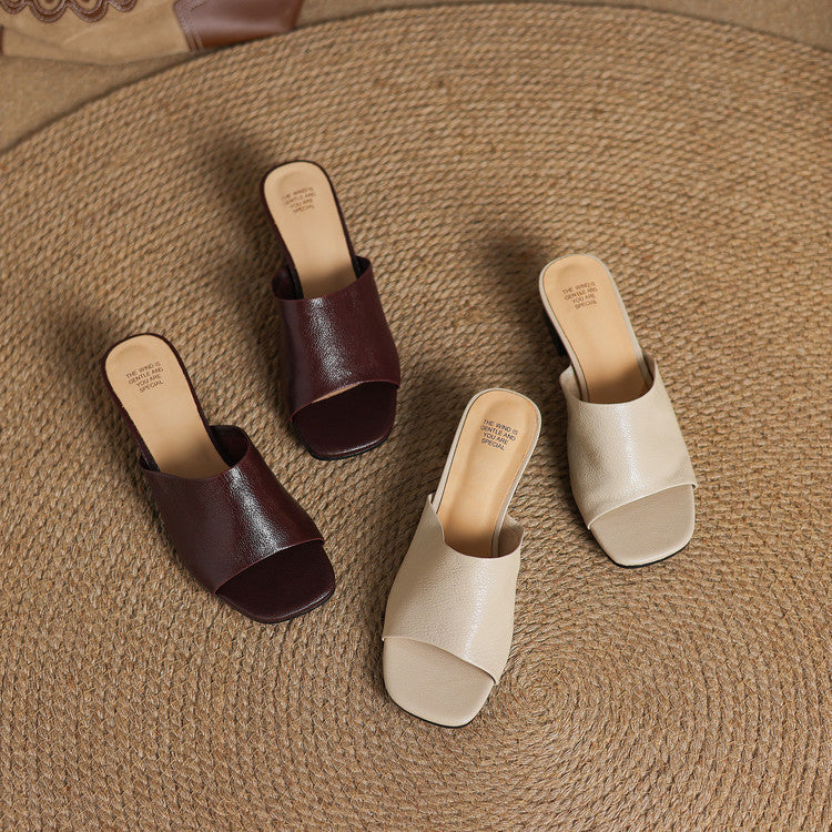 Avena | Open-Toe Block Heel Mules