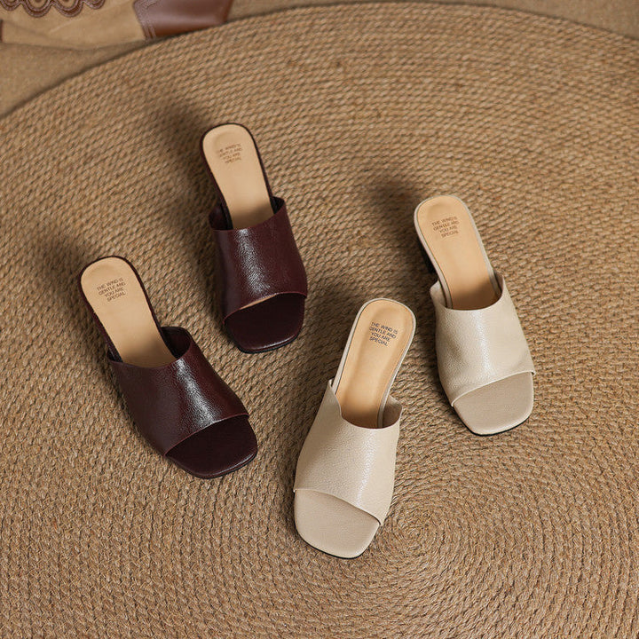 Avena | Open-Toe Block Heel Mules