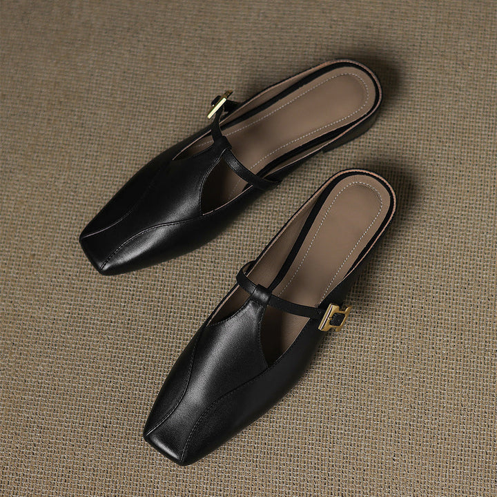 Keva | Square-Toe Mary Jane Heel Mules