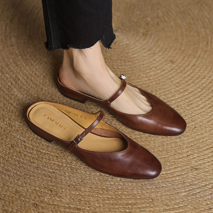 Merisa | Buckled Mary Jane Slip-On Mules