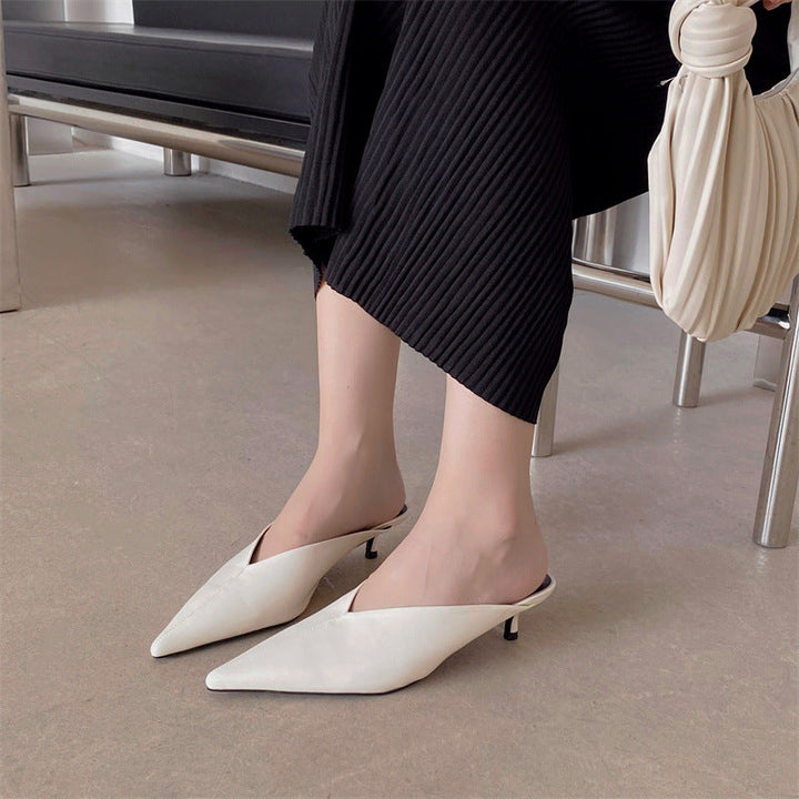 Solace | Pointed-Toe Kitten Heel Mules