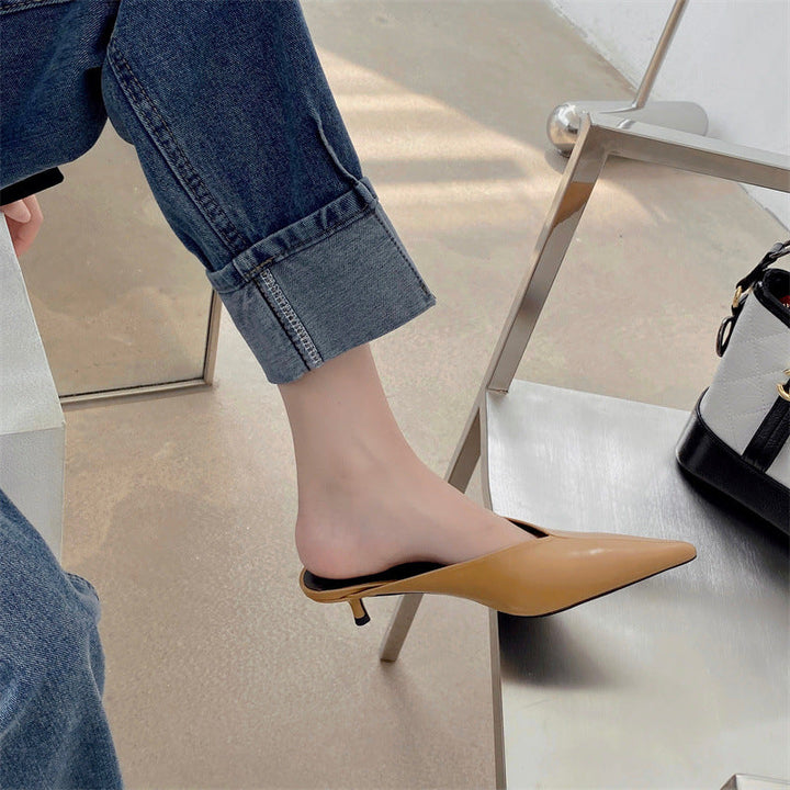 Solace | Pointed-Toe Kitten Heel Mules