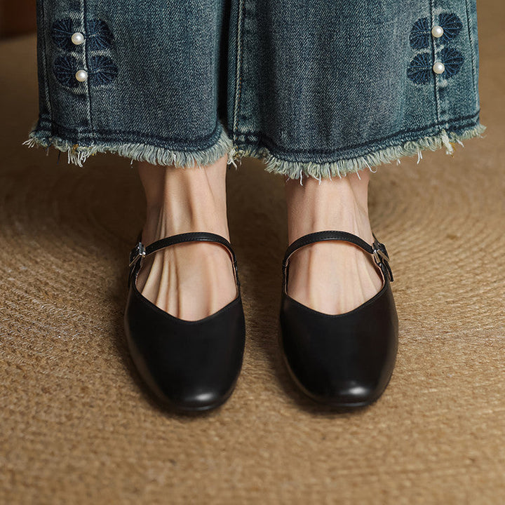 Merisa | Buckled Mary Jane Slip-On Mules