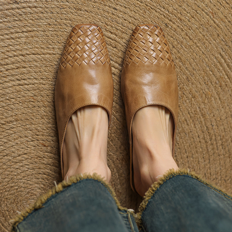 Dalvi | Textured Square-Toe Slip-On Mules
