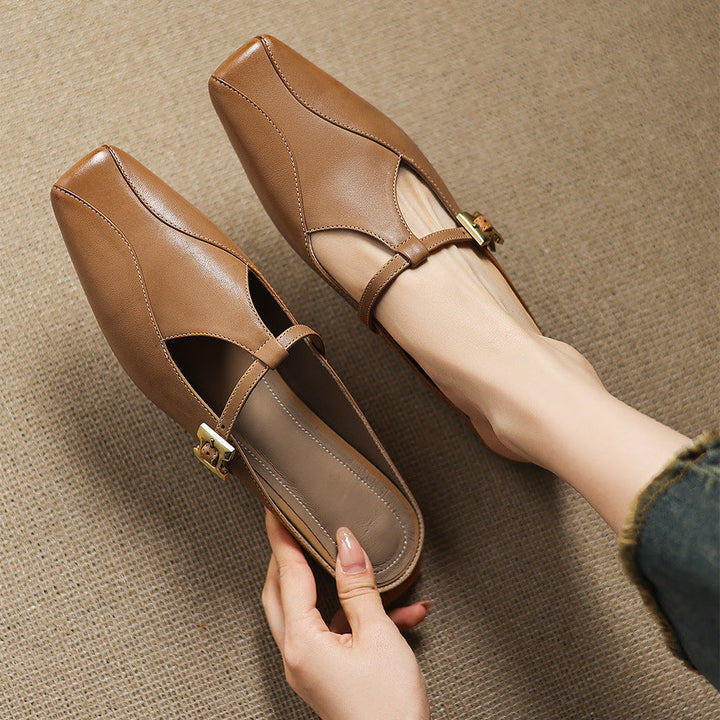 Keva | Square-Toe Mary Jane Heel Mules