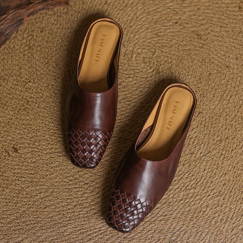 Dalvi | Textured Square-Toe Slip-On Mules