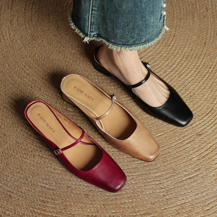 Esmer | Square-Toe Mary Jane Heel Mules