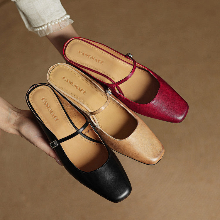Esmer | Square-Toe Mary Jane Heel Mules