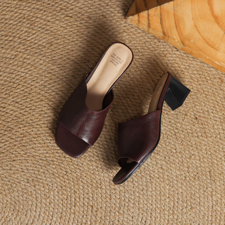 Avena | Open-Toe Block Heel Mules