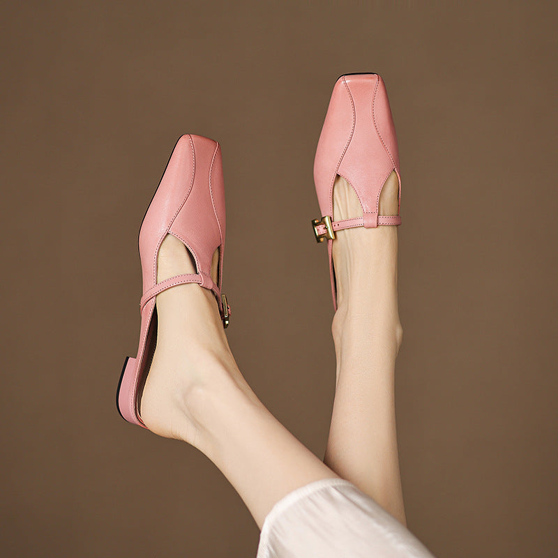 Keva | Square-Toe Mary Jane Heel Mules