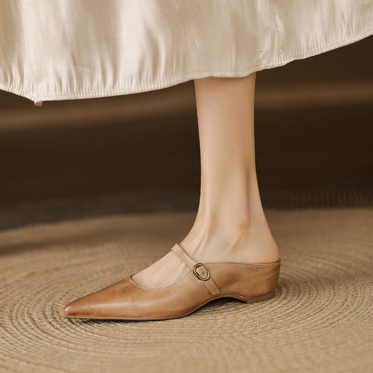 Neok | Pointed-Toe Mary Jane Heel Mules