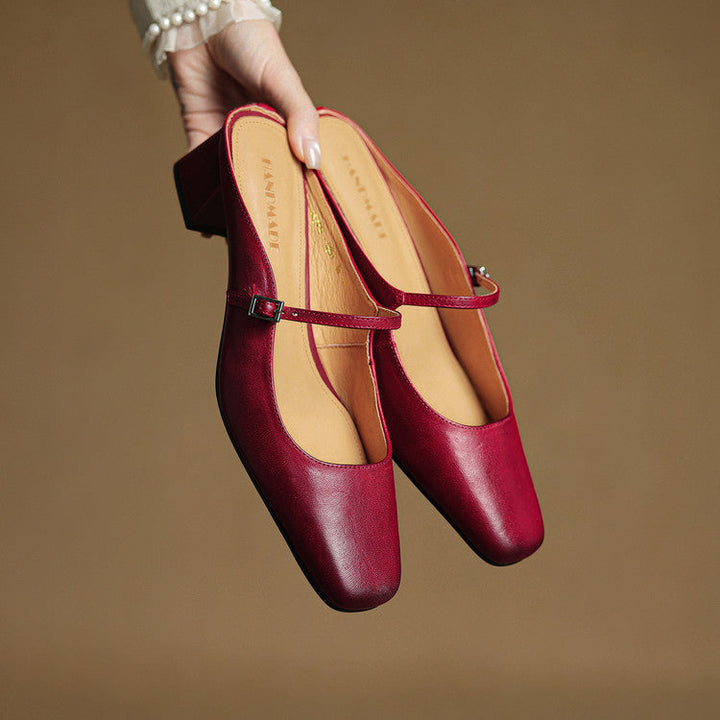 Esmer | Square-Toe Mary Jane Heel Mules