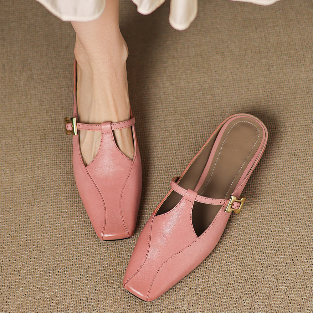 Keva | Square-Toe Mary Jane Heel Mules