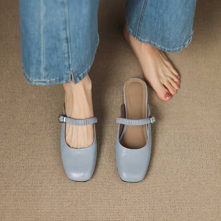 Novie | Square-Toe Mary Jane Heel Mules