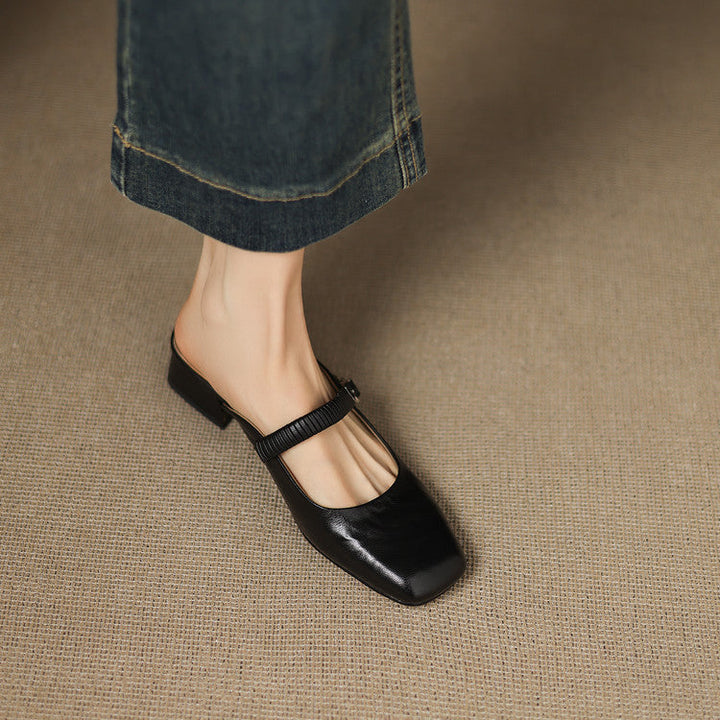 Novie | Square-Toe Mary Jane Heel Mules
