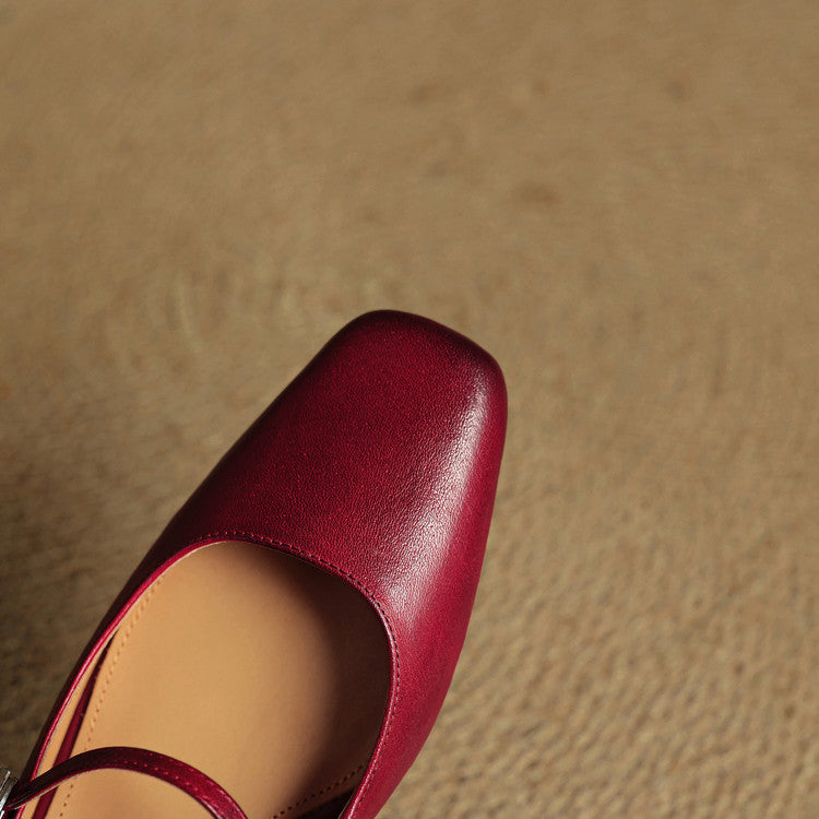 Esmer | Square-Toe Mary Jane Heel Mules