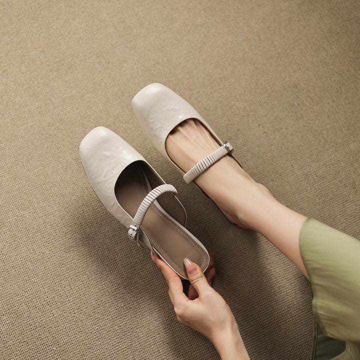 Novie | Square-Toe Mary Jane Heel Mules