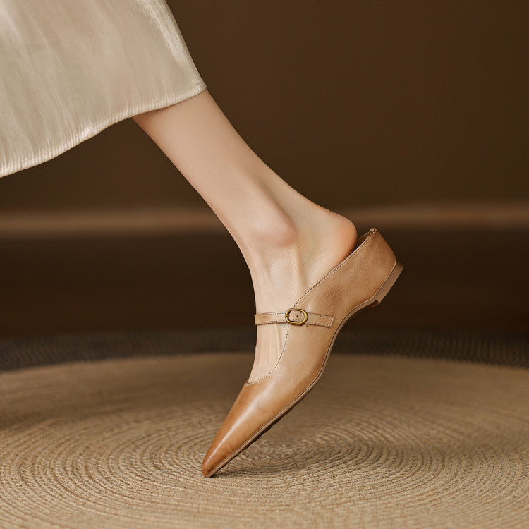 Neok | Pointed-Toe Mary Jane Heel Mules