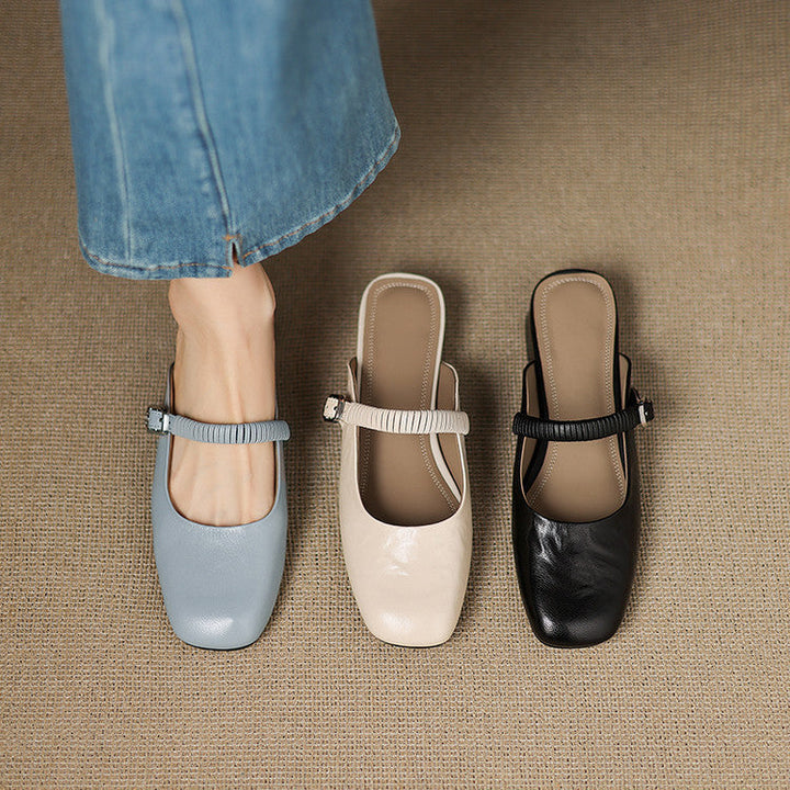 Novie | Square-Toe Mary Jane Heel Mules
