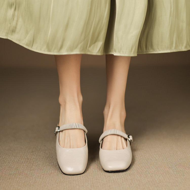 Novie | Square-Toe Mary Jane Heel Mules