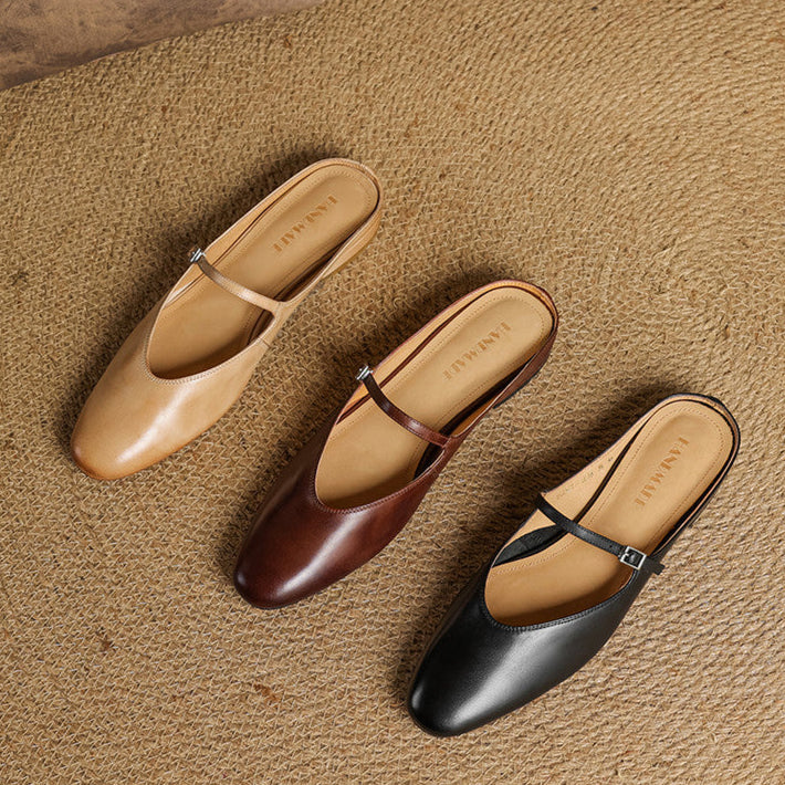 Merisa | Buckled Mary Jane Slip-On Mules