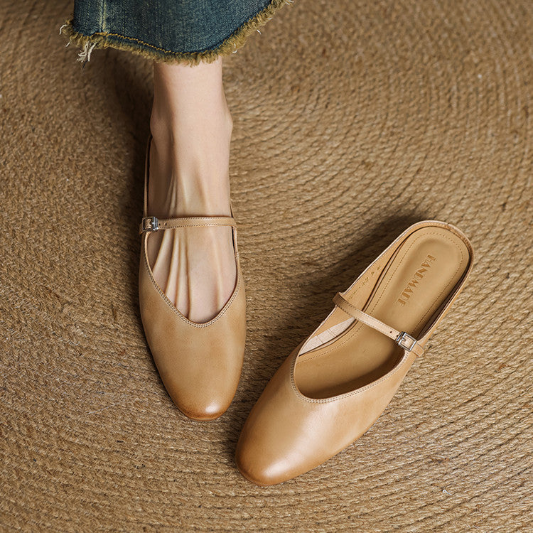 Merisa | Buckled Mary Jane Slip-On Mules