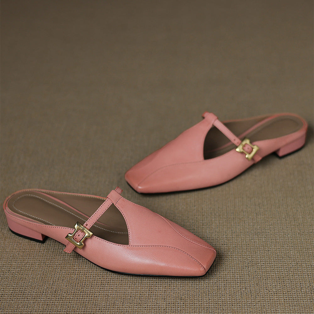 Keva | Square-Toe Mary Jane Heel Mules