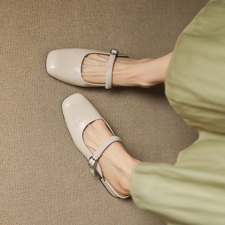 Novie | Square-Toe Mary Jane Heel Mules