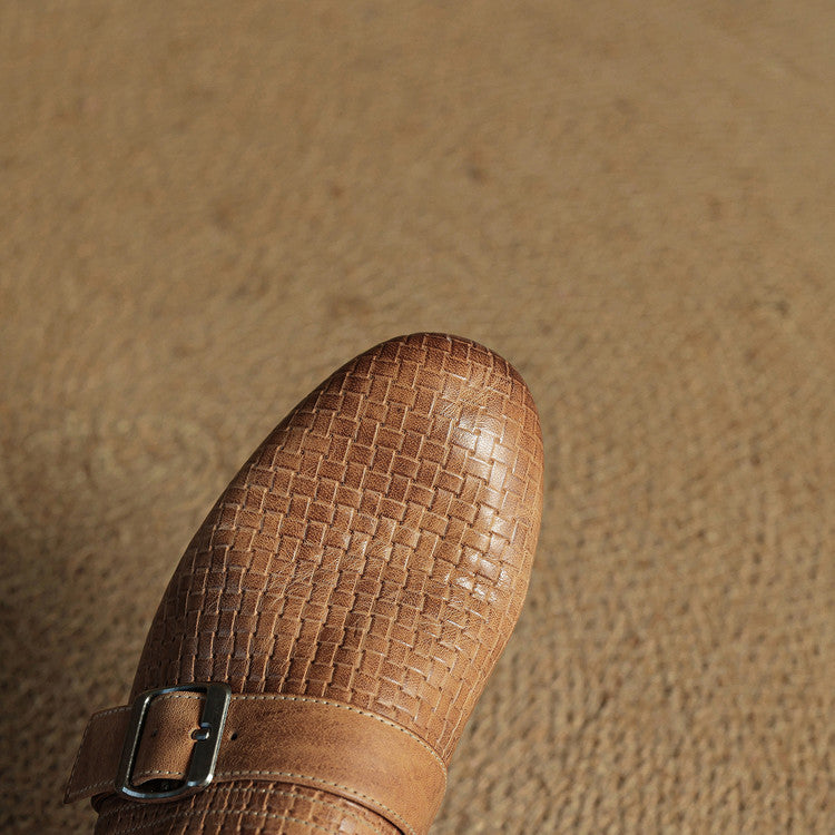 Emrie | Square-Toe Buckle Accent Mules