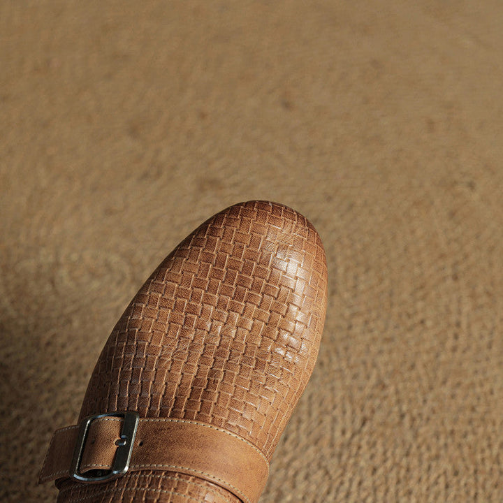 Emrie | Square-Toe Buckle Accent Mules