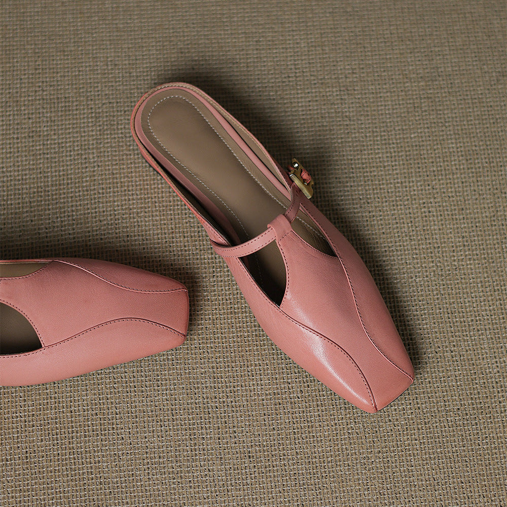 Keva | Square-Toe Mary Jane Heel Mules