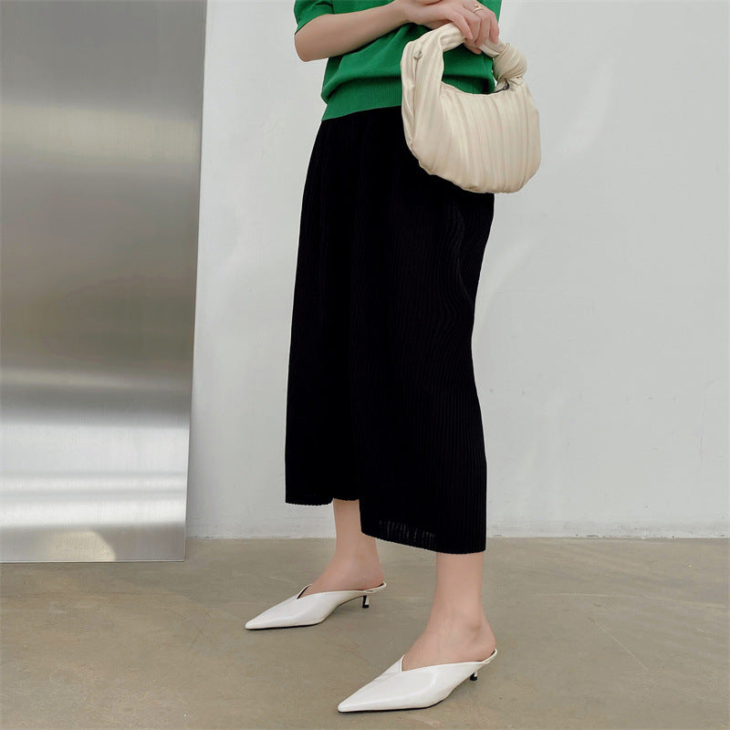 Solace | Pointed-Toe Kitten Heel Mules
