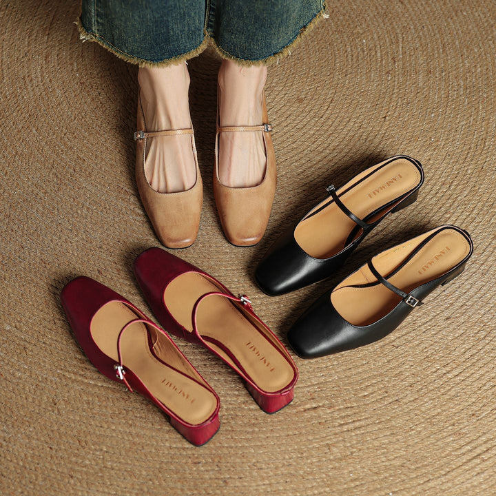 Esmer | Square-Toe Mary Jane Heel Mules