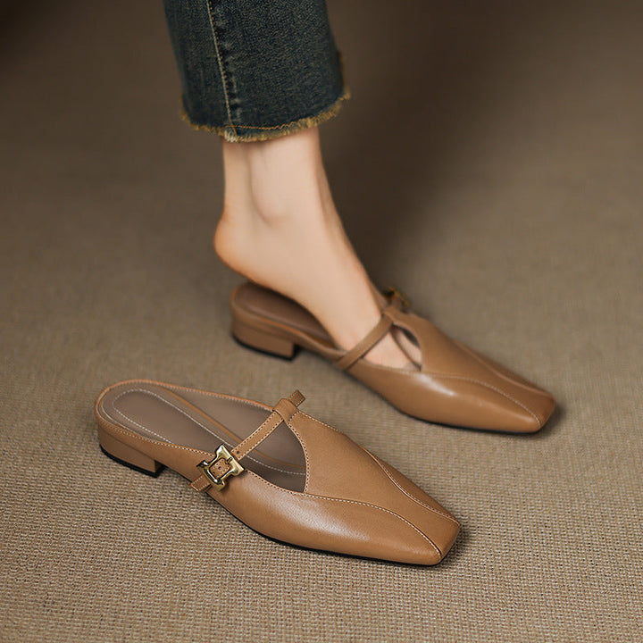 Keva | Square-Toe Mary Jane Heel Mules